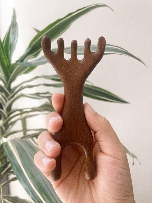 “Manita” —— Masajeador de Madera Doble Función